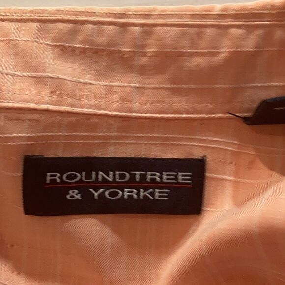 ROUNDTREE & YORKE Men’s peach shirt, Large - Picture 7 of 9